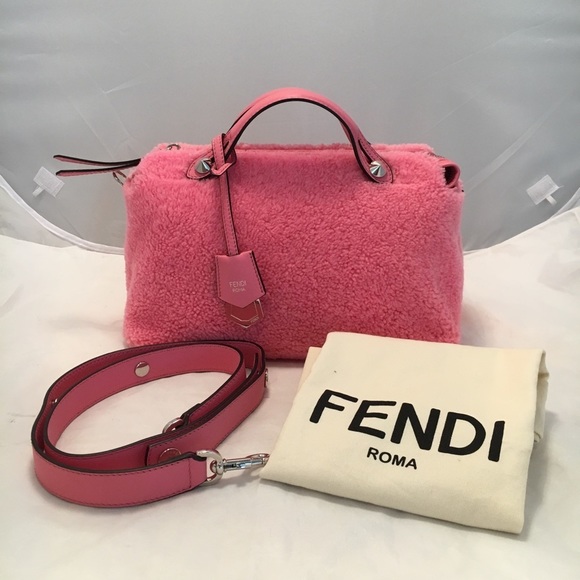 Sale  Authentic Fendi By The Way Shearling satchel - Picture 1 of 8